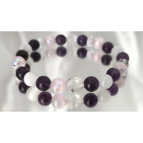 Őrangyal Karkötő – Ametiszt & Angyal Aura Lila Szelenit