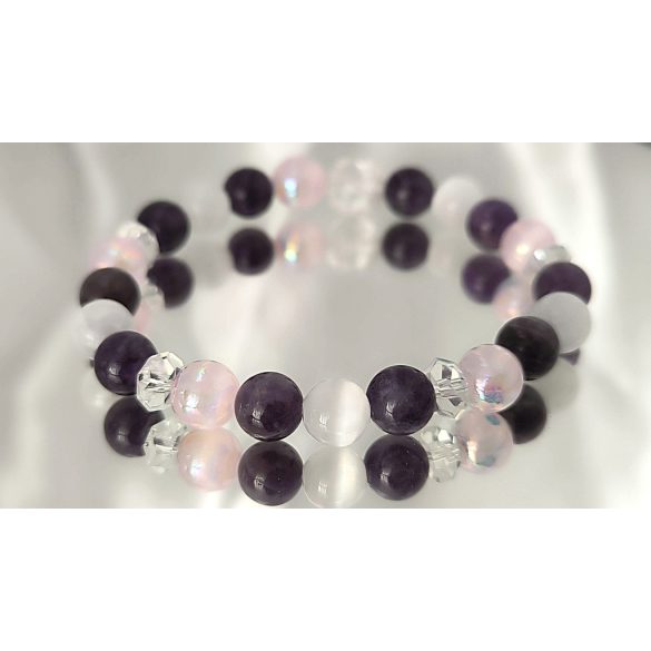 Őrangyal Karkötő – Ametiszt & Angyal Aura Lila Szelenit