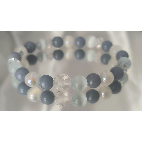 Őrangyal Karkötő – Angelit & Világoskék Szelenit