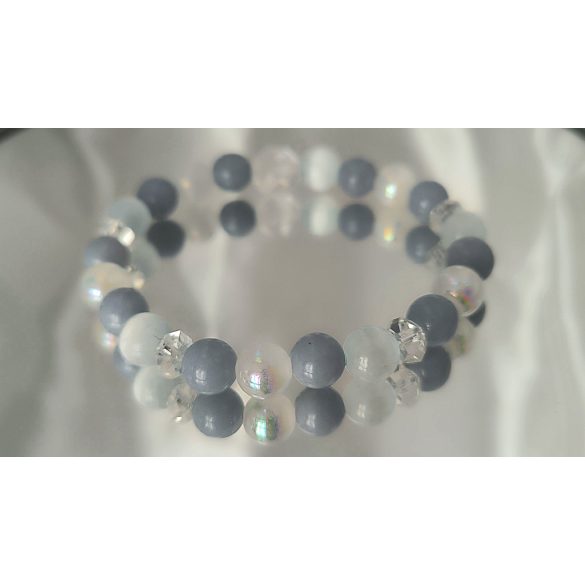 Őrangyal Karkötő – Angelit & Világoskék Szelenit