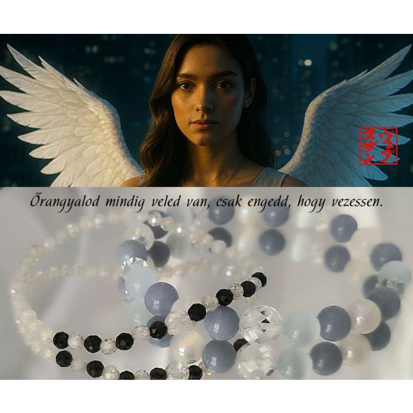 Őrangyal Karkötő – Angelit & Világoskék Szelenit