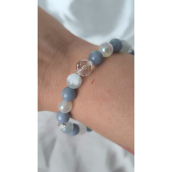 Őrangyal Karkötő – Angelit & Világoskék Szelenit