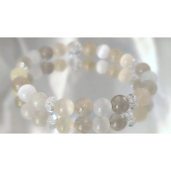 Őrangyal Karkötő – Arany Rutil & Sárga Szelenit & Fehér Szelenit