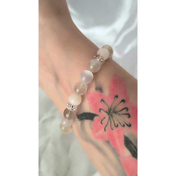 Őrangyal Karkötő – Arany Rutil & Sárga Szelenit & Fehér Szelenit