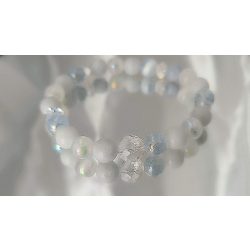   Őrangyal Karkötő – Cölesztin & Kék Angyal Aura Szelenit & Fehér Aura Szelenit