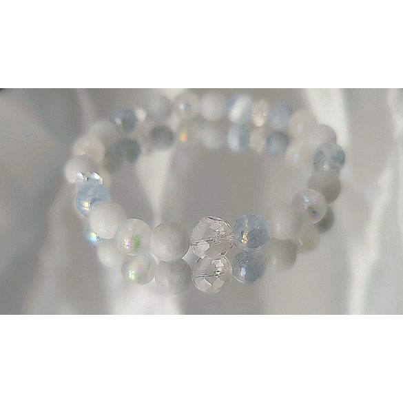 Őrangyal Karkötő – Cölesztin & Kék Angyal Aura Szelenit & Fehér Aura Szelenit