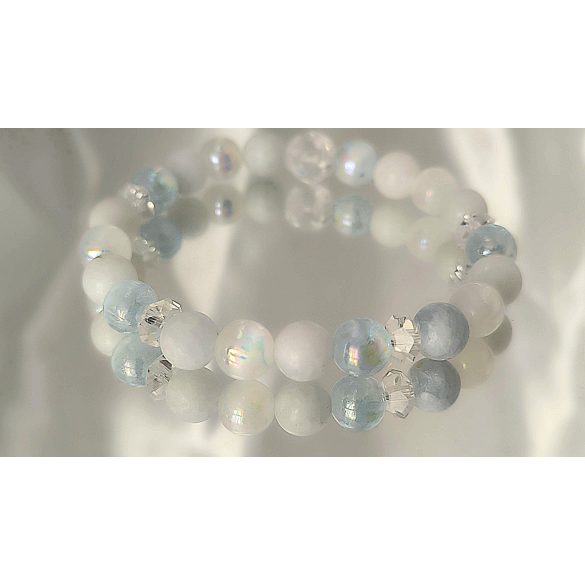 Őrangyal Karkötő – Cölesztin & Kék Angyal Aura Szelenit & Fehér Aura Szelenit