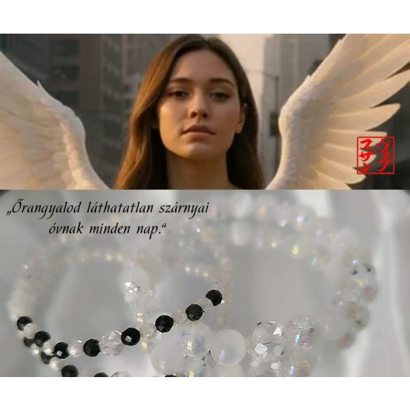 Őrangyal Karkötő – Angyal Aura Kvarc & Fehér Aura Szelenit & Fehér Szelenit