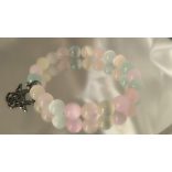 Gyerek Őrangyal Karkötő – Pasztell Vegyes Szelenit & Rózsakvarc & Angyal Medál