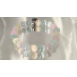 Gyerek Őrangyal Karkötő – Pasztell Vegyes Szelenit & Rózsakvarc & Angyal Medál