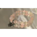 Gyerek Őrangyal Karkötő – Színjátékos Szelenit (Barack & Világos Zöld) & Rózsakvarc & Angyal Medál