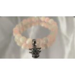 Gyerek Őrangyal Karkötő – Színjátékos Szelenit (Barack & Világos Zöld) & Rózsakvarc & Angyal Medál