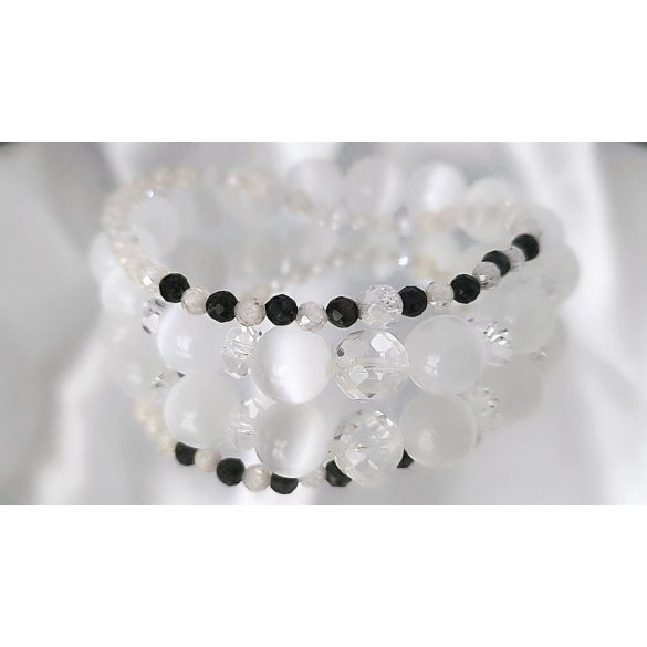 Őrangyal Karkötő – Fehér Szelenit & Hegyikristály + Kísérő Karkötő – Szerafinit & Cirkon 