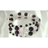 Őrangyal Karkötő – Ametiszt & Angyal Aura Lila Szelenit + Kísérő Karkötő – Szerafinit & Cirkon (4 mm)