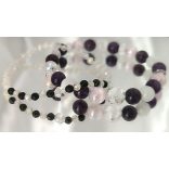 Őrangyal Karkötő – Ametiszt & Angyal Aura Lila Szelenit + Kísérő Karkötő – Szerafinit & Cirkon (4 mm)