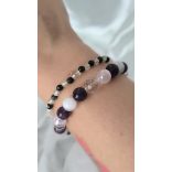 Őrangyal Karkötő – Ametiszt & Angyal Aura Lila Szelenit + Kísérő Karkötő – Szerafinit & Cirkon (4 mm)