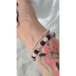 Őrangyal Karkötő – Ametiszt & Angyal Aura Lila Szelenit + Kísérő Karkötő – Szerafinit & Cirkon (4 mm)