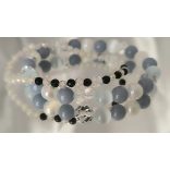 Őrangyal Karkötő – Angelit & Világoskék Szelenit + Kísérő Karkötő – Szerafinit & Cirkon (4 mm)