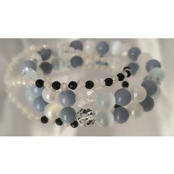   Őrangyal Karkötő – Angelit & Világoskék Szelenit + Kísérő Karkötő – Szerafinit & Cirkon (4 mm)