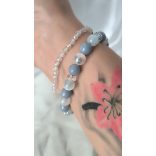 Őrangyal Karkötő – Angelit & Világoskék Szelenit + Kísérő Karkötő – Szerafinit & Cirkon (4 mm)