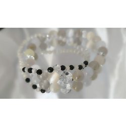   Őrangyal Karkötő – Arany Rutil & Sárga Szelenit & Fehér Szelenit + Kísérő Karkötő – Szerafinit & Cirkon (4 mm)