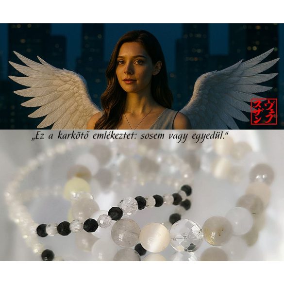 Őrangyal Karkötő – Arany Rutil & Sárga Szelenit & Fehér Szelenit + Kísérő Karkötő – Szerafinit & Cirkon (4 mm)