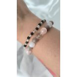 Őrangyal Karkötő – Morganit & Angyal Aura Rózsaszín Szelenit & Fehér Szelenit + Kísérő Karkötő – Szerafinit & Cirkon (4 mm)