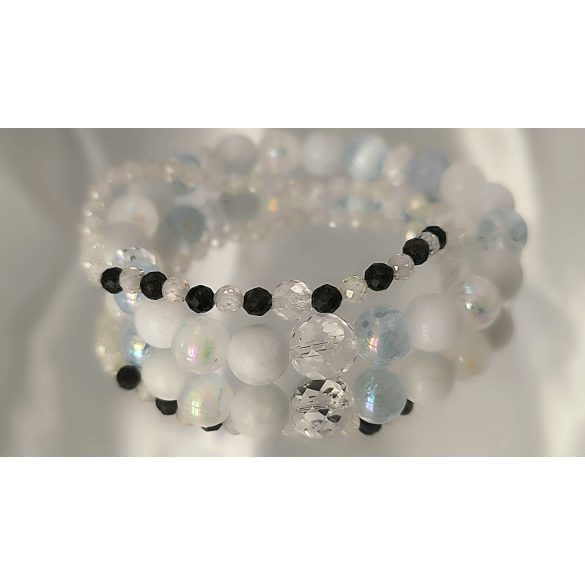 . Őrangyal Karkötő – Cölesztin & Kék Angyal Aura Szelenit & Fehér Angyal Aura Szelenit + Kísérő Karkötő – Szerafinit & Cirkon (4 mm)