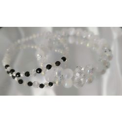   Őrangyal Karkötő – Angyal Aura Kvarc & Fehér Angyal Aura Szelenit & Fehér Szelenit + Kísérő Karkötő – Szerafinit & Cirkon (4 mm)