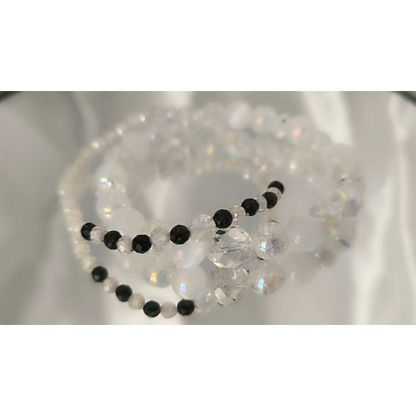 Őrangyal Karkötő – Angyal Aura Kvarc & Fehér Angyal Aura Szelenit & Fehér Szelenit + Kísérő Karkötő – Szerafinit & Cirkon (4 mm)