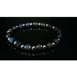   Monolith – (Lápisz & Hematit férfi ásvány karkötő - Az Ég Kékje