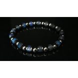 Monolith – (Lápisz & Hematit férfi ásvány karkötő - Az Ég Kékje