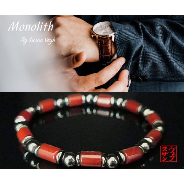 Monolith - Karneol & Hematit férfi karkötő - A Tűz Lendülete