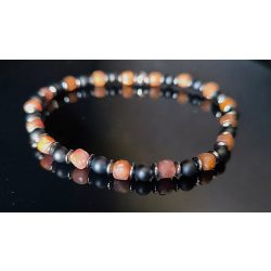   MONOLITH by Susan Végh – “Crimson Core” Férfi prémium ásvány Karkötő