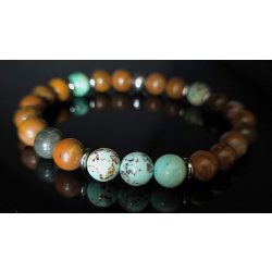   MONOLITH by Susan Végh – “Turquoise Dominion” Férfi prémium ásvány Karkötő 8mm