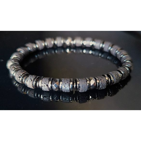 MONOLITH by Susan Végh – “Volcanic Code” Férfi prémium ásvány karkötő