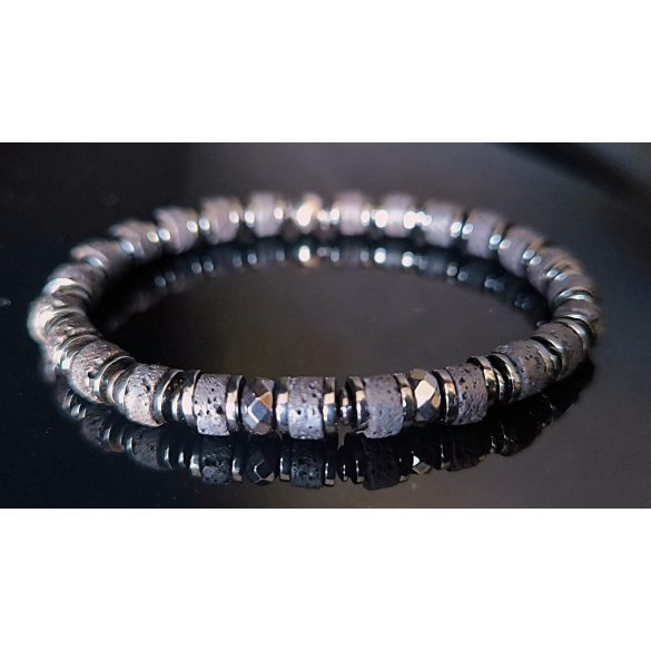 MONOLITH by Susan Végh – “Volcanic Code” Férfi prémium ásvány karkötő