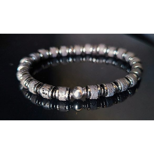 MONOLITH by Susan Végh – “Volcanic Code” Férfi prémium ásvány karkötő