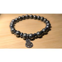   2026 – A Ló Éve FÉM Elem Prémium ásvány Karkötő Pirit & Wu Lou medál Férfi