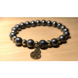   2026 – A Ló Éve FÉM Elem Prémium ásvány Karkötő Pirit & Wu Lou medál Női