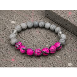   PULSE – CONCRETE / PINK Prémium Designer ásvány karkötő
